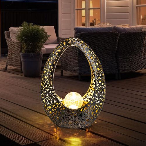 9007371495733 - - Orientalische Solarlampen für Außen Gartendeko Outdoor Balkon Deko Dekorstanzungen Glaskugel bronze gold 1x led warmweiß LxH 215 x 275 cm