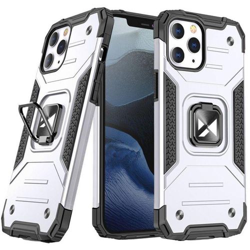 9111201944817 - Gepanzerte Hülle mit Cover + Magnethalterung für iPhone 13 mini Ring Armor Silber