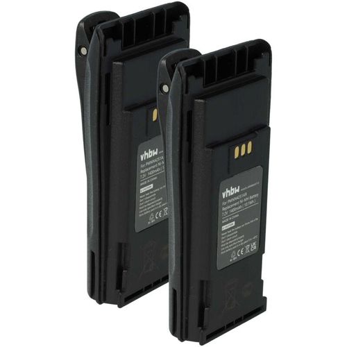 4069099576663 - 2x Akku kompatibel mit Motorola DP1400 GP3188 EP450 CP380 CP360 Funkgerät Walkie Talkie (1400 mAh 72 v NiMH) + Gürtelclip - Vhbw