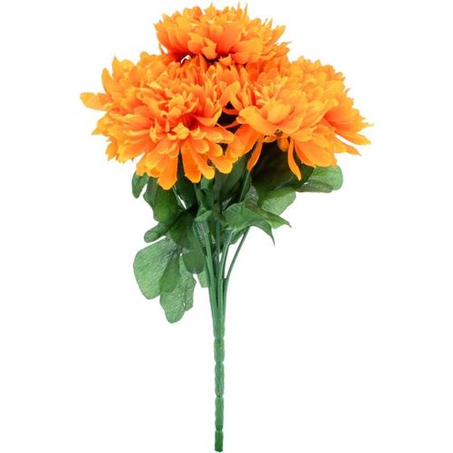 4069055000492 - Spetebo - Chrysanthemen Strauß künstlich 2er Set - orange - Deko Blumenstrauß mit 7 Stielen - Strauß Kunst Päonie Dekorpflanze Kunstblumen Blumen