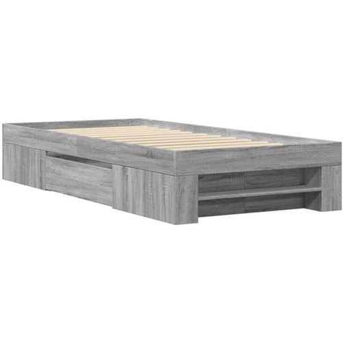 8721102855290 - Vidaxl - Bettgestell Grau Sonoma 90x190 cm Holzwerkstoff