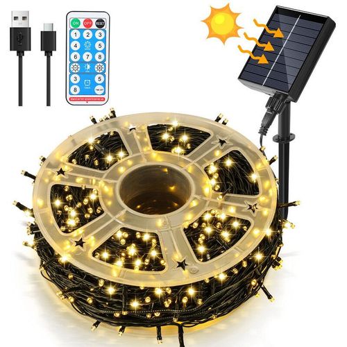 9360172281715 - Solar Lichterkette Lichtschlauch led Lichterkette led Lichtervorhang Party Garten Innen Außen Deko Weihnachtsbeleuchtung 80M 800LEDs Warmweiß - Swanew