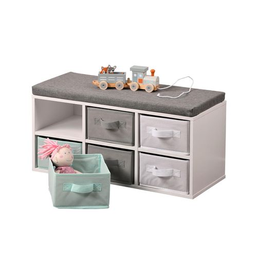4000270928963 - Kinder-Sitzbank mit Sitzkissen weiß FSC 4000270928963 - Kinder-Sitzbank mit Sitzkissen weiß FSC