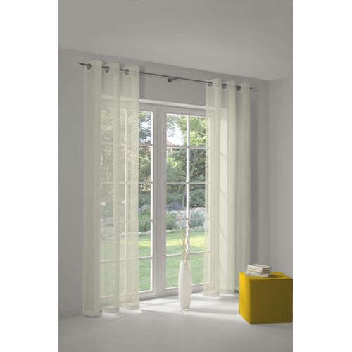 4004567104696 - Vorhang WIRTH Bettina Gr 2 beige (champagner) Gardinen 120cm Ösen 300cm Polyester Store B300cm H120cm