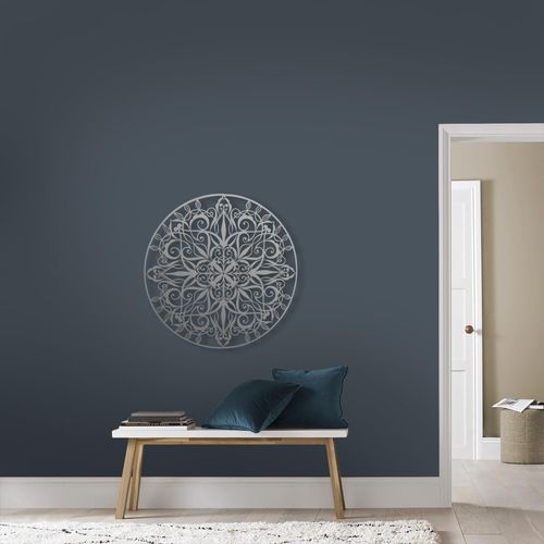 5011583537307 - Wandbild ART FOR THE HOME Mandala Rund Bilder Gr B H T 80 cm x 80 cm x 12 cm 1 St silberfarben (silber) Kunstdrucke Luxus Metal Art Wanddeko