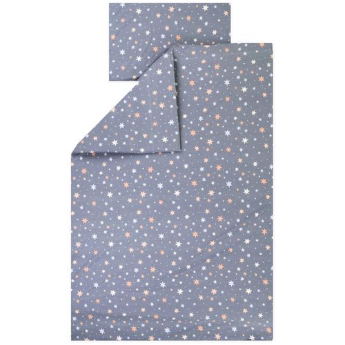 4009250117120 - Kinderbettwäsche JULIUS ZÖLLNER Baby- und aus 100% Jersey-Baumwolle Bettwäsche Gr B L 100 cm x 135 cm 1 St 1 St Jersey B L 40 cm x 60 cm blau (shiny stars) erhältlich in den Größen 80x80+35x40cm und 100x135+40x60cm