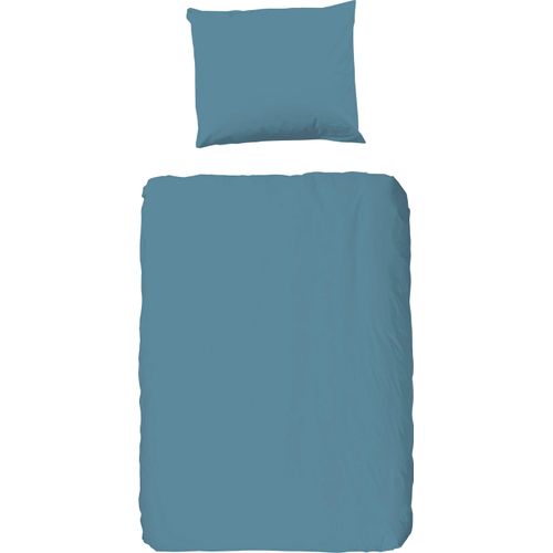 8717285203195 - Bettwäsche GOOD MORNING Uni Gr B L 100 cm x 135 cm 1 St 1 St Renforcé B L 60 cm x 40 cm blau 100% Baumwolle Renforcé 135x200 Unifarben Reißverschluss Weiß