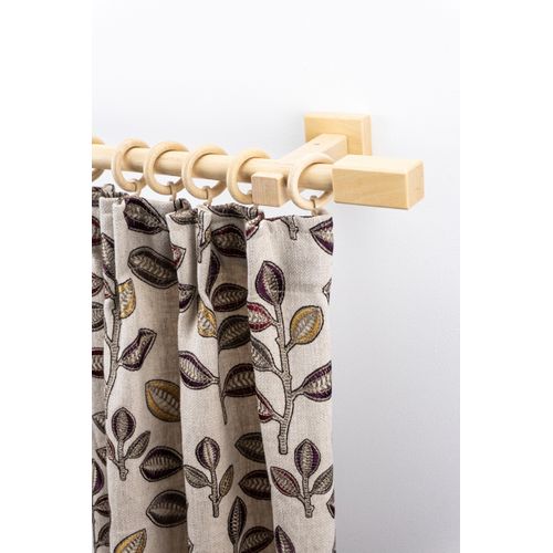 9002777420136 - Gardinenstange GARESA CUBUS Gardinenstangen Gr L 450 cm Ø 20 mm 1 läufig beige (natur) Gardinenstangen nach Maß Vorhanggarnitur verlängerbar Endknopf eckig mit Ringe