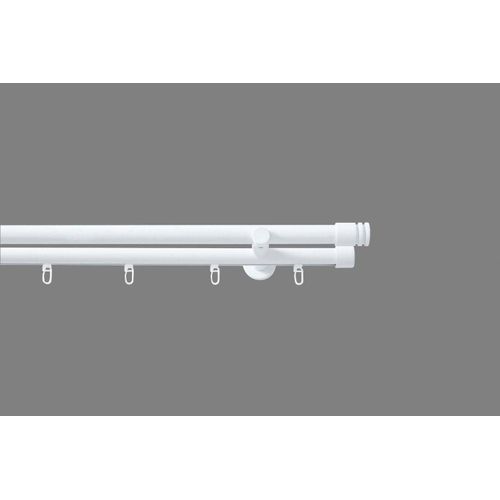 4015161082402 - Kombi-Vorhangstange Mira Gr 3 weiß Gardinenstangen L 160cm Ø 20mm 2 läufig Metall Aluminium Kunststoff L160cm 4015161082402 - Kombi-Vorhangstange Mira Gr 3 weiß Gardinenstangen L 160cm Ø 20mm 2 läufig Metall Aluminium Kunststoff L160cm