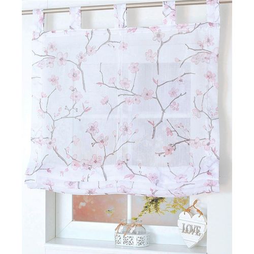 4016478080303 - Raffrollo HEINE HOME Raffrollos Gr 140 cm Schlaufen 45 cm rosa (weiß rosé) Raffrollos halbtransparent 4016478080303 - Raffrollo HEINE HOME Raffrollos Gr 140 cm Schlaufen 45 cm rosa (weiß rosé) Raffrollos halbtransparent