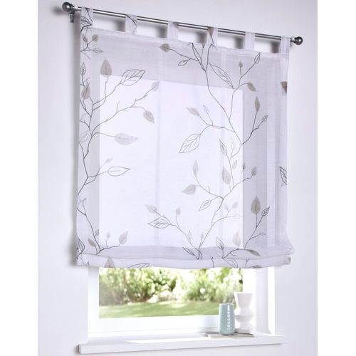4016478154738 - Raffrollo HEINE HOME Gr 4 grau (sanftes weiß taupe) B100cm H140cm Raffrollos