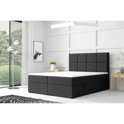 4262413691367 - M-Punkt GmbH Boxspringbett NEAPEL mit Bettkasten 180 x 200 cm Schwarz - versch Ausführungen