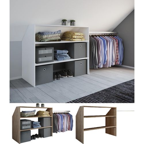 4051814376290 - Holz Kleiderschrank offener Schrank begehbarer Kleiderregal Dachschrägen Regal Maße ca B 90 x H 100 x T 50 cm - Dacho l 4051814376290 - Holz Kleiderschrank offener Schrank begehbarer Kleiderregal Dachschrägen Regal Maße ca B 90 x H 100 x T 50 cm - Dacho l