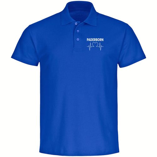 4068859041359 - multifanshop Poloshirt - Paderborn - Herzschlag - Druck weiß - Polo