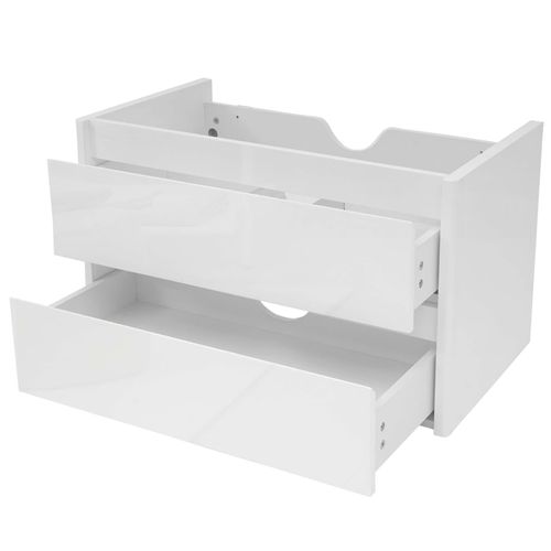 4057651522395 - Waschbeckenunterschrank MCW-B19 Waschtischunterschrank Waschtisch Badezimmer hochglanz Soft-Close 50x80cm ~ weiß