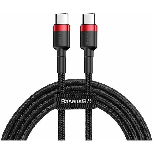 6953156285217 - Basetech - Baseus Cafule Kabel Strapazierfähiges Nylonkabel usb-c pd   usb-c pd PD20 60W 20V 3A QC30 1M Schwarz-Rot (CATKLF-G91)