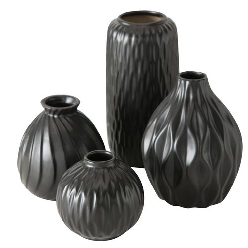 4020607700277 - Mm_unverified_brand - Boltze Vase Zalina 4-teilig schwarz Blumenvase Keramik Vase für Blumen 4020607700277 - Mm_unverified_brand - Boltze Vase Zalina 4-teilig schwarz Blumenvase Keramik Vase für Blumen