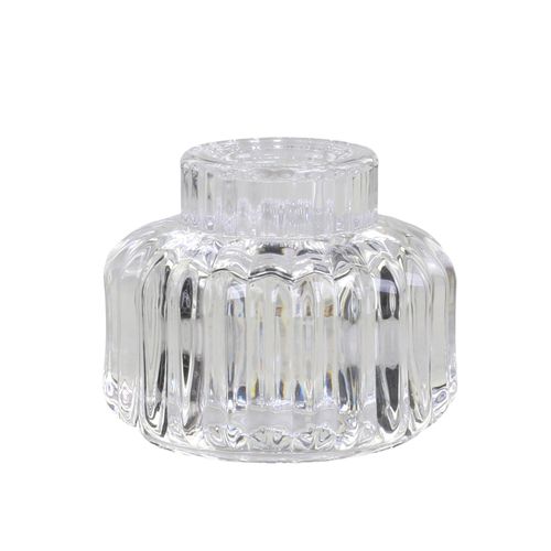 5712750305049 - Chic Antique Kerzenhalter mit Rillen H6 D7 cm klar 5712750305049 - Chic Antique Kerzenhalter mit Rillen H6 D7 cm klar