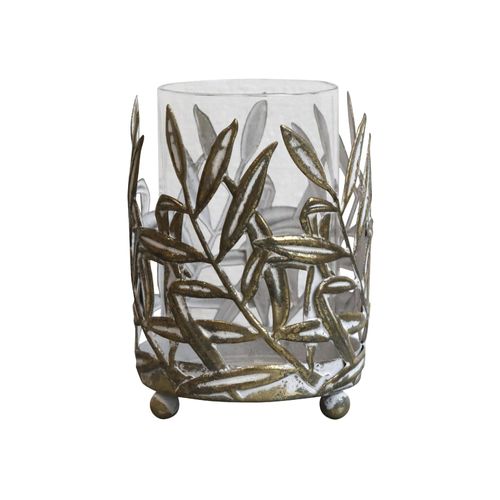 5712750300747 - Chic Antique Teelichthalter Vire mit Blattdekor H115 D8 cm antik messing 5712750300747 - Chic Antique Teelichthalter Vire mit Blattdekor H115 D8 cm antik messing