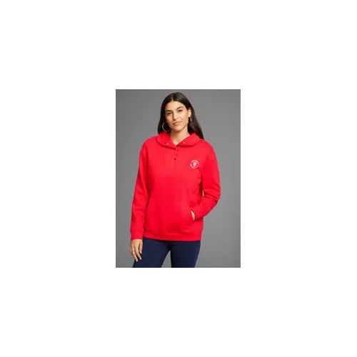 4057651664316 - Sweatshirt DELMAO Damen Gr 40 42 (M) rot Sweatware Obermaterial 80% Baumwolle 20% Polyester Bündchen 95% Baumwolle 5% Elasthan casual bequem hüftlang Langarm Rippbündchen Sweatshirts mit Troyer Kragen - NEUE KOLLEKTION