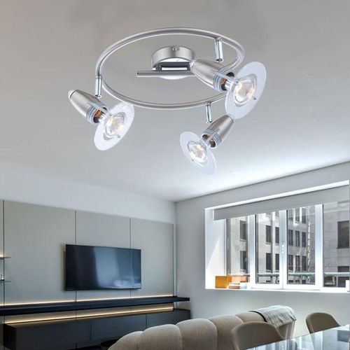 9007371156078 - - Decken Lampe Metall Chrom Leuchte Nickel Matt Spots Beweglich Schlaf Zimmer Flur