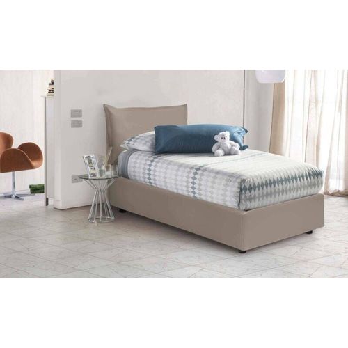 8052773791083 - Talamo Italia Einzelbett Marianna Containerbett mit Kunstlederbezug 100% Made in Italy Seitliche Öffnung inklusive Matratze 80x190 cm Turteltaube