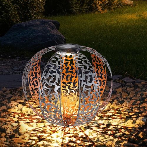 9007371508020 - - Solarkugel für Außen goldfarben Kugel Solarleuchte Garten Solarlampe orientalisch mit Lichteffekt und Erdspieß 1x led warmweiß DxH 30x41 cm