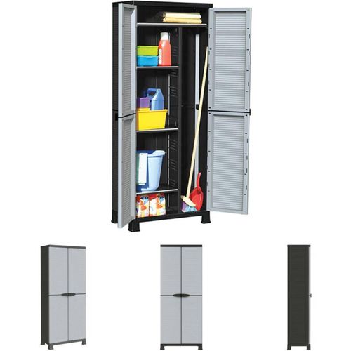 8721032168248 - Longziming - The Living Store Kunststoffschrank 68x39x1715 cm - Aufbewahrungsschränke & Schließfächer - Grau