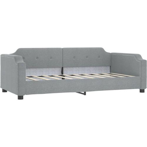 8720845955007 - Bonnevie - TagesbettGästebett Hellgrau 90x200 cm Stoff vidaXL