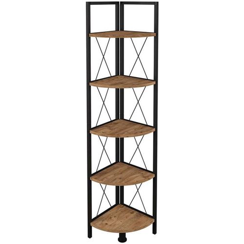 4051814434914 - Standregal Holz Metall Eckregal Aufbewahrung Stand Regal Bücherregal Deko Bücher Standregal Insasi 5 Gr 34 honig eiche B34cm H160cm T34cm Holzwerkstoff Holz Spanplatte Regale