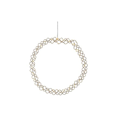 7391482045942 - LED-Kranz Hoop 30cm Ø messing batteriebetrieben smarte Timerfunktion 30 warmweiße LED