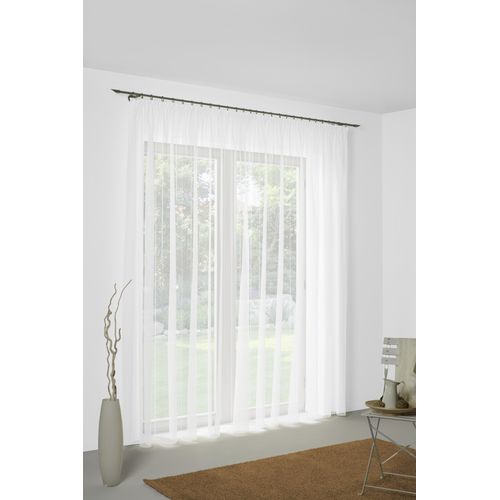 4004567093037 - Vorhang WIRTH CHARLOTTE Gardinen Gr 120 cm Faltenband 300 cm weiß Fertiggardine Fertigstore Flauschvorhang Gardine Gardinenstore Langstore Übergardine Schlafzimmergardinen Store