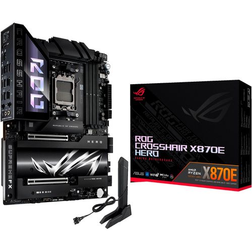 4711387710302 - ASUS ROG CROSSHAIR X870E HERO Mainboard - AMD X870E - AMD AM5 socket - DDR5 RAM - ATX 4711387710302 - ASUS ROG CROSSHAIR X870E HERO Mainboard - AMD X870E - AMD AM5 socket - DDR5 RAM - ATX