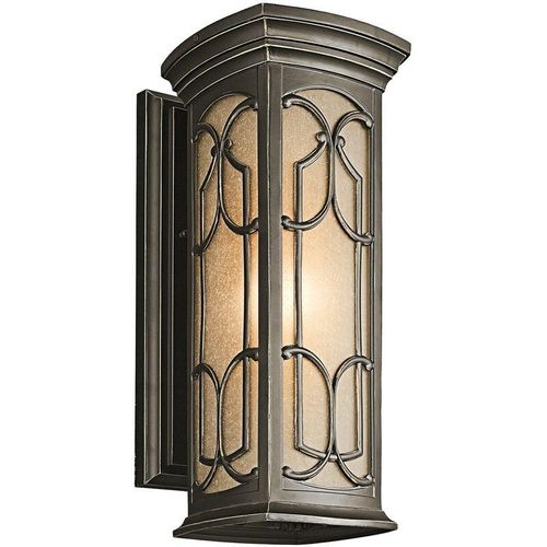 5024005233312 - Elstead - Kichler kl-franceasi-m Wandleuchte Franceasi 1xE27 100W Weichstahl Altbronze Braunglas H457cm B178cm IP44 dimmbar