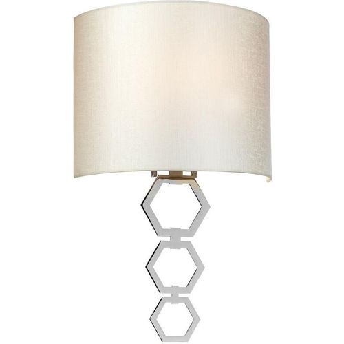 5024005435112 - Lighting clark-medium-pc Wandleuchte Clark 1xE27 60W Stahl chrom poliert Kunstseide Elfenbein H474cm B29cm dimmbar - Elstead