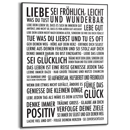 8714597636604 - Wandbild REINDERS Positiv Leben Bilder Gr B H T 50 cm x 70 cm x 16 cm schwarz (schwarz weiß) Kunstdrucke