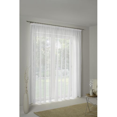 4004567101978 - Vorhang WIRTH SALLY Gardinen Gr 225 cm Faltenband 300 cm weiß Fertiggardine Fertigstore Flauschvorhang Gardine Gardinenstore Langstore Übergardine Schlafzimmergardinen Store