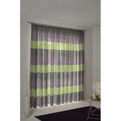 4004567065768 - Vorhang WIRTH Barletta Gardinen Gr 145 cm Kräuselband 135 cm bunt (lila braun grün) Kräuselband Gardine