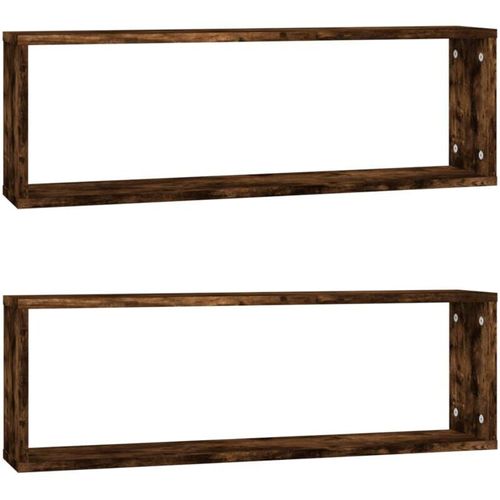 8720286979174 - Bonnevie - Wandregale 2 Stk Wandboard Räuchereiche 80x15x265 cm Holzwerkstoff vidaXL