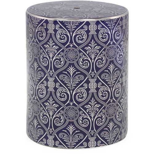 8435763154707 - Fijalo - Hocker 33X33X45 Keramik Silber Blau