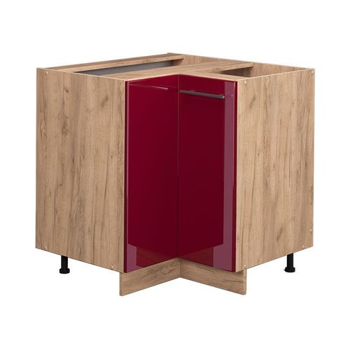 4066731399918 - Eckschrank Fame-Line Bordeaux Hochglanz 805 cm  ap Eiche Vicco