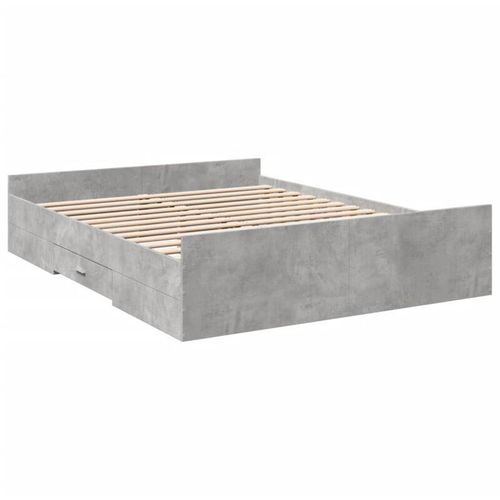 8721102619496 - Vidaxl - Bettgestell mit Schubladen Betongrau 140x200 cm Holzwerkstoff