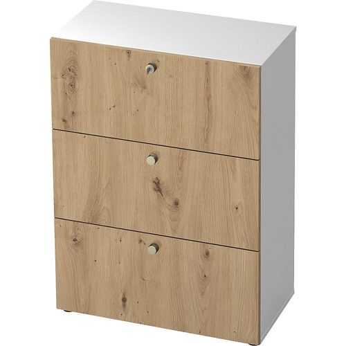 4032062188088 - eurokraft pro Hängeregistraturschrank HxBxT 1100 x 800 x 420 mm weiß   Asteiche