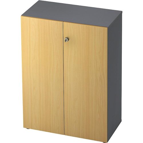 4032062157879 - eurokraft pro Aktenschrank Flügeltüren 2 Fachböden graphit Buche 4032062157879 - eurokraft pro Aktenschrank Flügeltüren 2 Fachböden graphit Buche