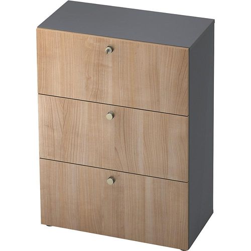 4032062159088 - eurokraft pro Hängeregistraturschrank HxBxT 1100 x 800 x 420 mm graphit   Nussbaum