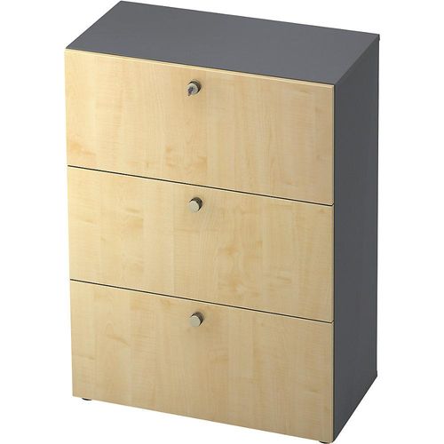 4032062159057 - eurokraft pro Hängeregistraturschrank HxBxT 1100 x 800 x 420 mm graphit   Ahorn-Dekor