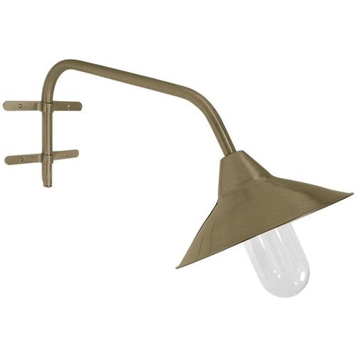 4255596736680 - Licht-erlebnisse - Außenwandlampe Messing Glas E27 IP44 b 26 cm in Maritim Außenlampe Wand