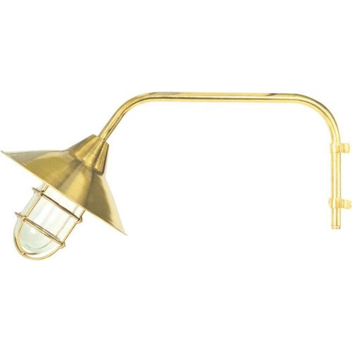 4255596736697 - Licht-erlebnisse - Außenwandlampe Glas Messing E27 IP44 26 cm breit in Maritim Wandlampe außen