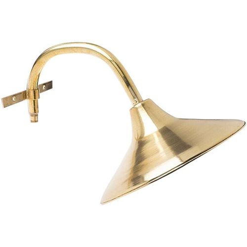 4255596736246 - Licht-erlebnisse - Außenleuchte Wand Echt-Messing E27 IP23 b 26 cm in Messing Vintage Wandlampe außen