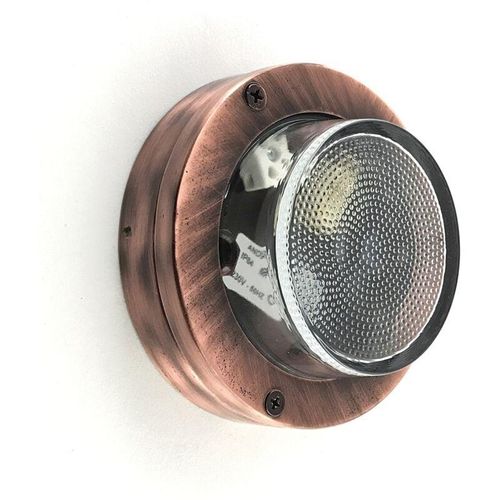 4255596737465 - Licht-erlebnisse - Kellerleuchte Messing Glas G9 IP64 ø 14 cm rund in Kupfer antik Maritim Kellerlampe 4255596737465 - Licht-erlebnisse - Kellerleuchte Messing Glas G9 IP64 ø 14 cm rund in Kupfer antik Maritim Kellerlampe
